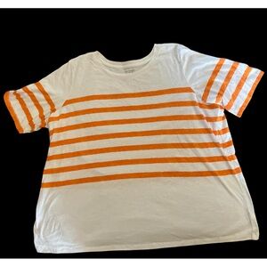 Lane Bryant Women’s Orange Striped T-Shirt 22/24 LIKE NEW